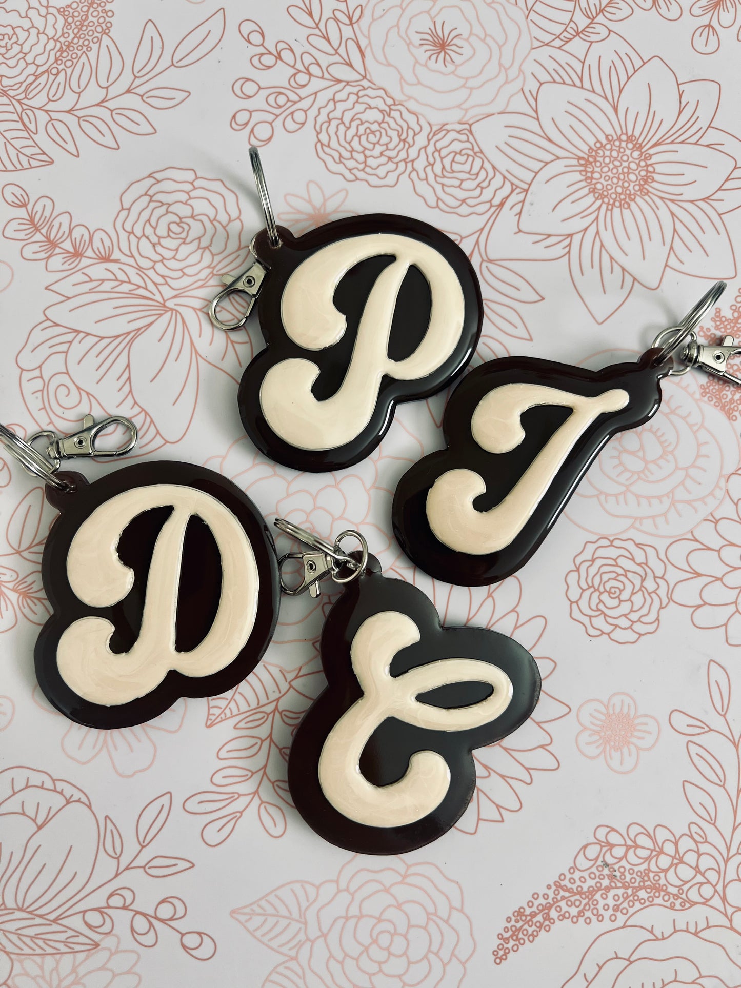 Retro Letter Keychain