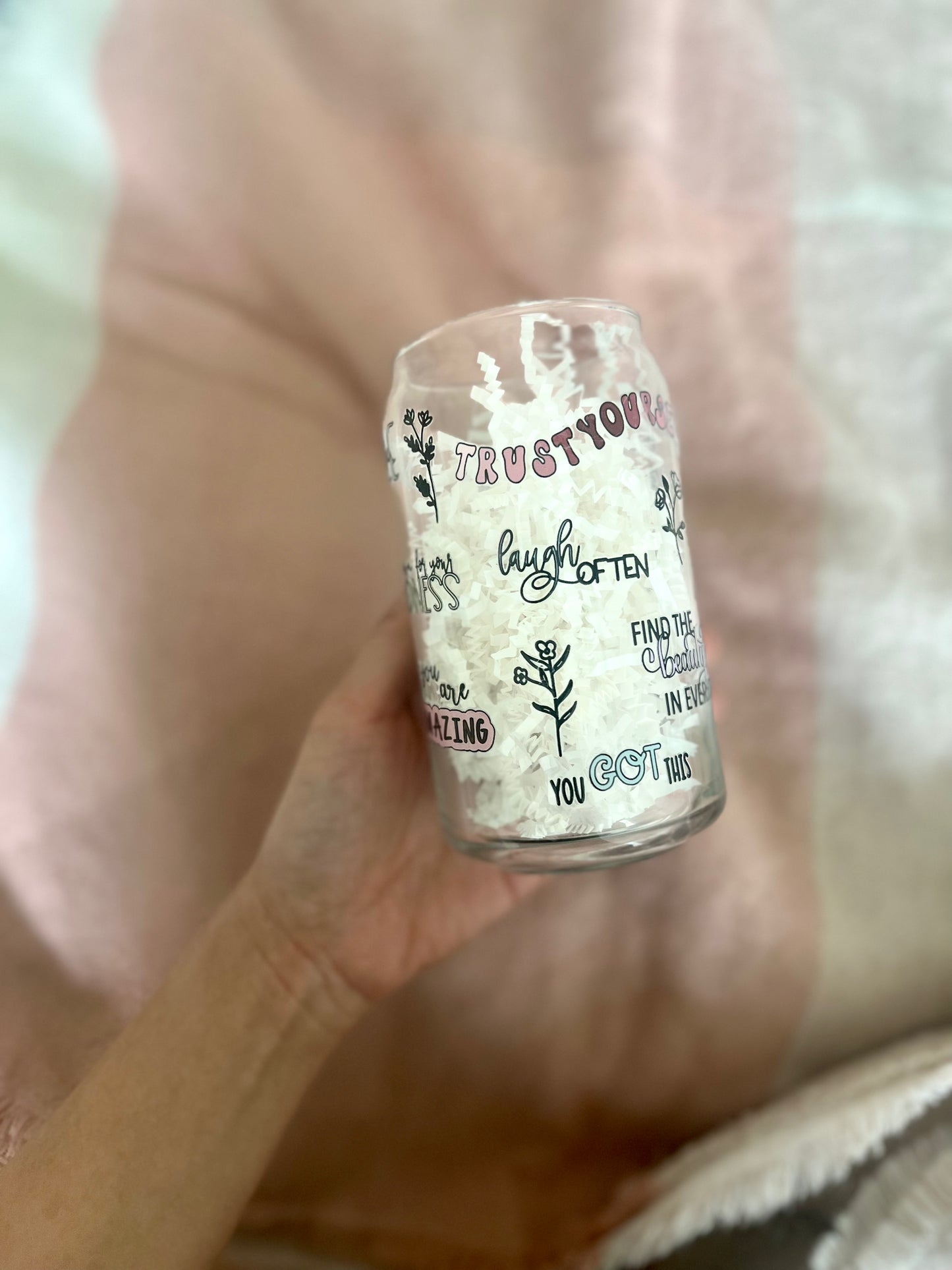 Positive Affirmations Glass Tumbler