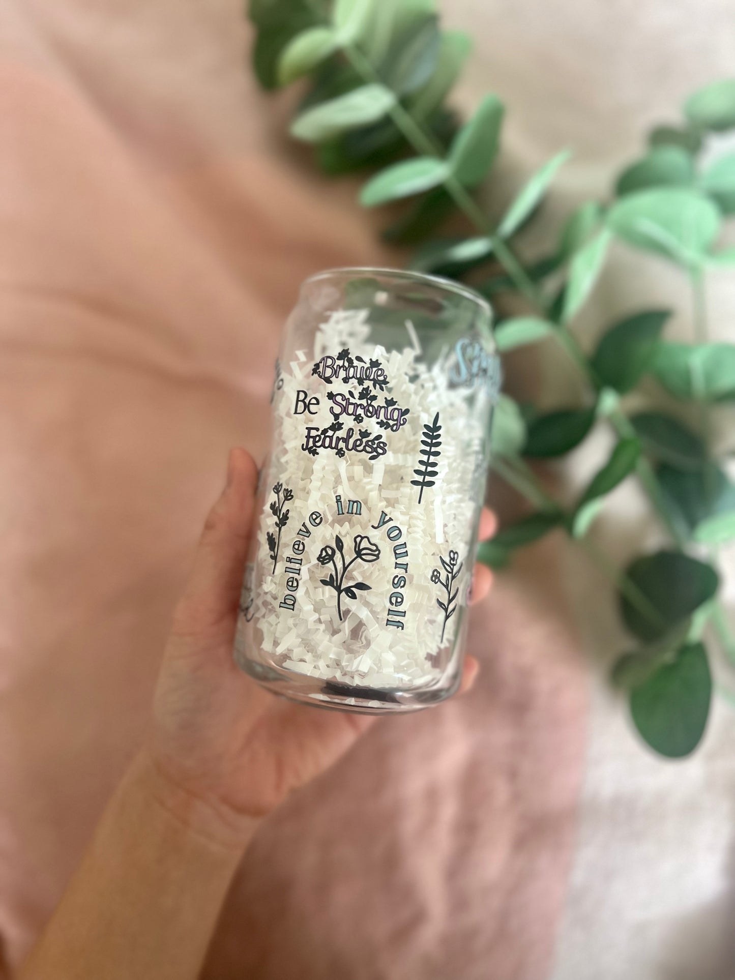 Positive Affirmations Glass Tumbler