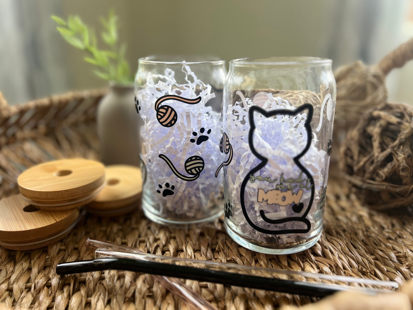 ‘You Had Me At Meow’ Cat Lovers Glass Tumbler